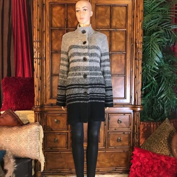 NWOT Jones New York Stripe Duster Cardigan - Picture 7 of 16